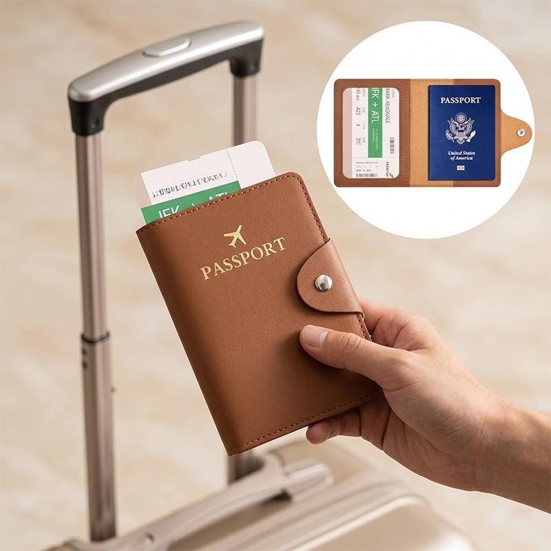 Travel Accessories Wallet - Elegante capa para passaporte em couro